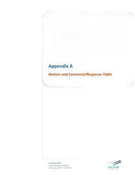 Consultation Report – Appendix A