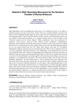 Hadrian's Wall: Boundary Monument for the Northern Frontier of Roman Britannia