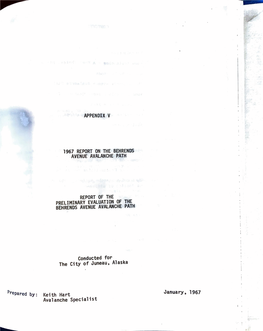 Appendix V 1967 Report on the Behrends Avenue