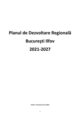 Planul De Dezvoltare Regională Bucureşti Ilfov 2021-2027