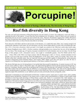 Reef Fish Diversity in Hong Kong