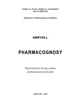 The Methods of Pharmacognostic Observation of Raw Materials