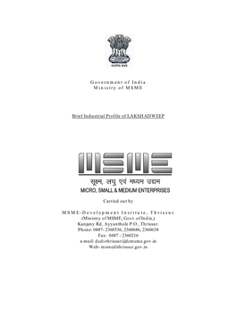 Government of India Ministry of MSME Brief Industrial Profile Of