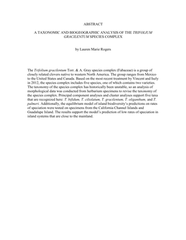 Abstract a Taxonomic and Biogeographic Analysis Of