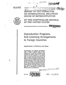 ID-76-23 Coproduction Programs and Licensing Arrangements in Foreign