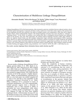 Characterization of Multilocus Linkage Disequilibrium