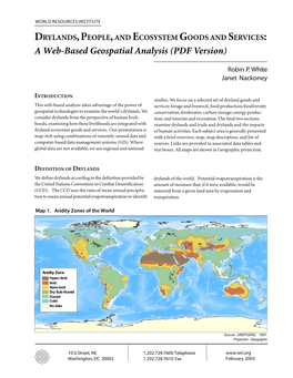 DRYLANDS, PEOPLE, and ECOSYSTEM GOODS and SERVICES: a Web-Based Geospatial Analysis (PDF Version)