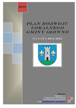 Plan Rozwoju Lokalnego Gminy Głowno Na Lata 2016 - 2023