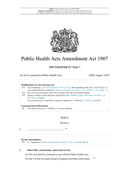 Public Health Acts Amendment Act 1907