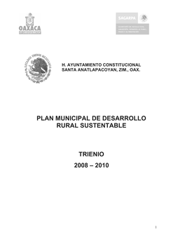 Plan Municipal De Desarrollo Rural Sustentable