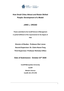 Jane Croad Thesis.Pdf (5.764Mb)