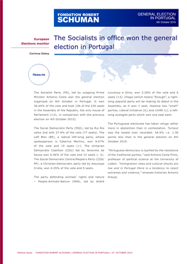 The Socialists in Office Won the General Election in Portugal