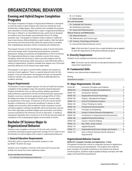 ORGANIZATIONAL BEHAVIOR Evening and Hybrid Degree Completion IB
