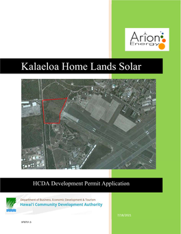 Kalaeloa Home Lands Solar, LLC Kalaeloa Home Lands Solar HCDA Development Permit Application