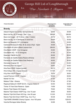 WEBSITE Spirits Price List with Vat At