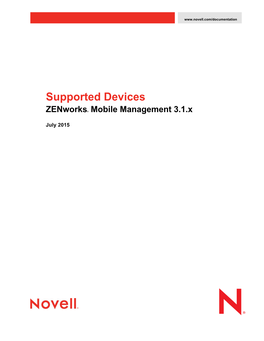 Zenworks Mobile Management 3.1.X Supported Devices