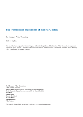 The Transmission Mechanism of Monetary Policy