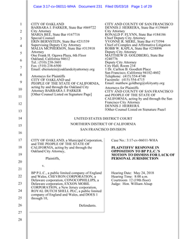 Plaintiffs' Response in Opposition to BP Motion