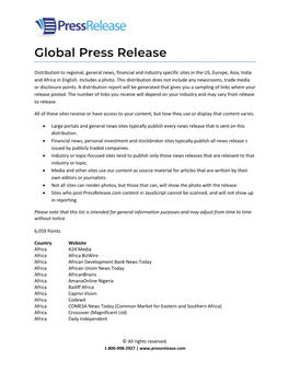 Global Press Release