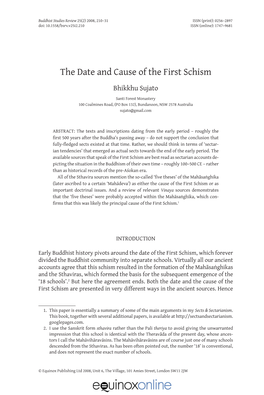 The Date and Cause of the First Schism