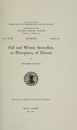 Or Plecoptera, of Illinois