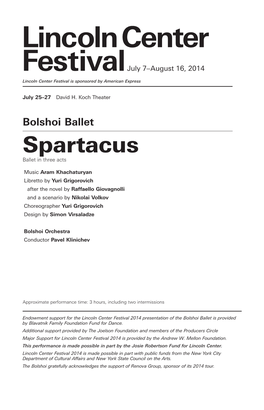 Bolshoi Ballet Spartacus
