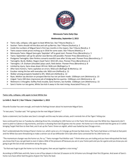 Minnesota Twins Daily Clips Wednesday, September 2