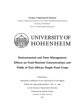 Environmental and Farm Management Effects on Food Nutrient