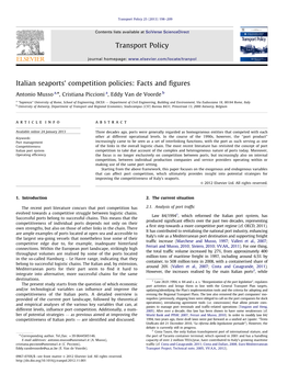 Italian Seaports' Competition Policies Facts and Figures