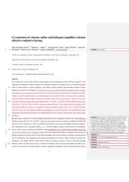 Co-Emission of Volcanic Sulfur and Halogens Amplifies Volcanic Effective Radiative Forcing