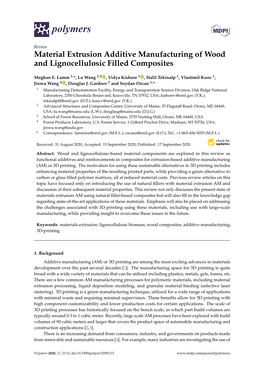 Material Extrusion Additive Manufacturing of Wood and Lignocellulosic Filled Composites