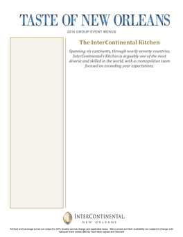 The Intercontinental Kitchen