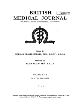 Medical Journal the Journal of the British Medical Association