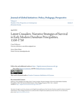 Narrative Strategies of Survival in Early Modern Danubian Principalities, 1550-1750 Caius Dobrescu University of Bucharest, Caius.Dobrescu@Gmail.Com