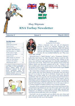 Ahoy Shipmate RNA Torbay Newsletter