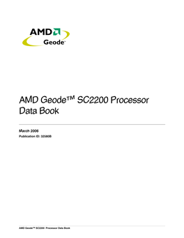 AMD Geode™ SC2200 Processor Data Book