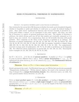 Arxiv:1807.08416V1 [Math.HO] 23 Jul 2018