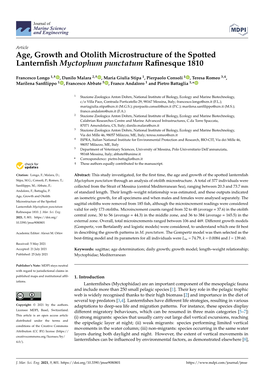 Age, Growth and Otolith Microstructure of the Spotted Lanternfish