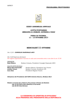 Programma Provvisorio Assemblea ANCI