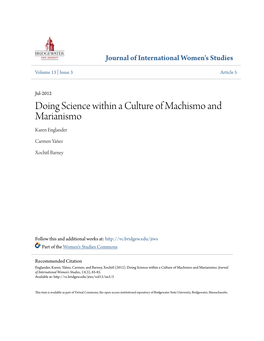 Doing Science Within a Culture of Machismo and Marianismo Karen Englander