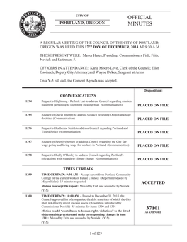 Portland City Council Agenda