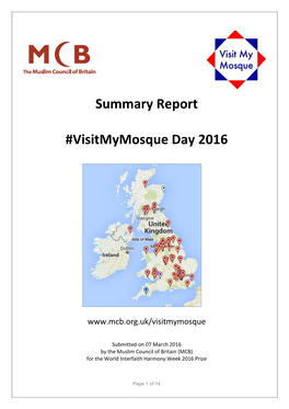 Summary Report #Visitmymosque Day 2016