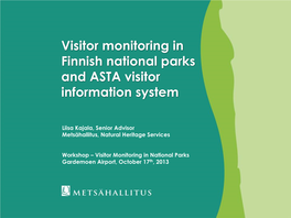 Visitor Monitoring in Finnish National Parks and ASTA Visitor Information System