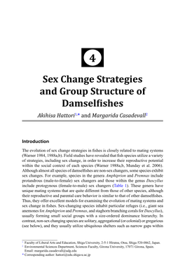 Sex Change Strategies and Group Structure of Damselfishes