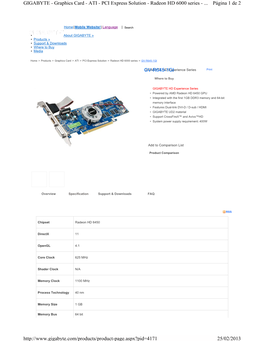 GV-R645-1GI Página 1 De 2 GIGABYTE