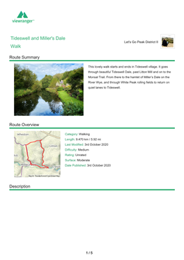 Tideswell and Miller's Dale Walk