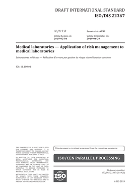 Draft International Standard Iso/Dis 22367