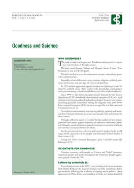 Goodness and Science