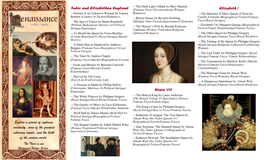 Tudor and Elizabethan England Henry VIII Elizabeth I Explore a Period Of