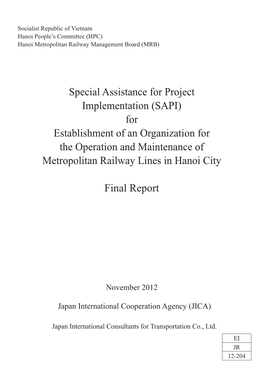 Special Assistance for Project Implementation (SAPI) For